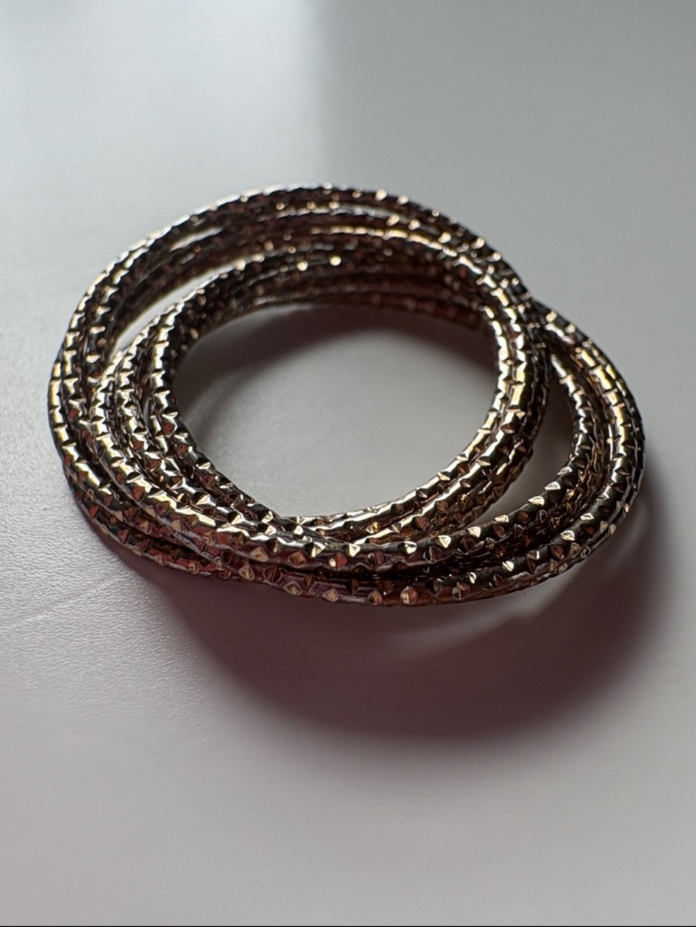 ❤️‍🔥3/10$❤️‍🔥Gold-Tone Textured Coil Ring 💍